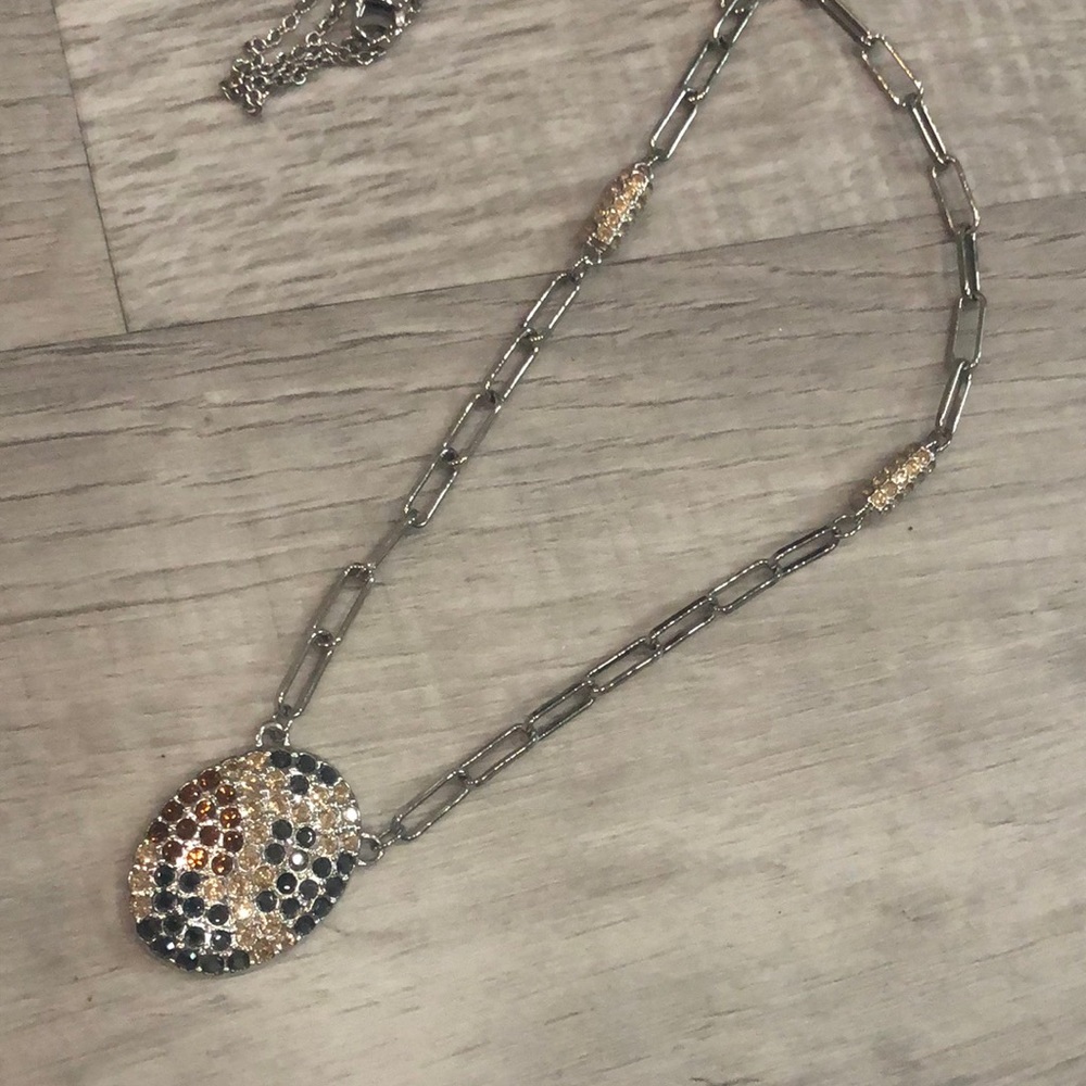 Touchstone Crystal Black, Amber, Champagne and White Necklace